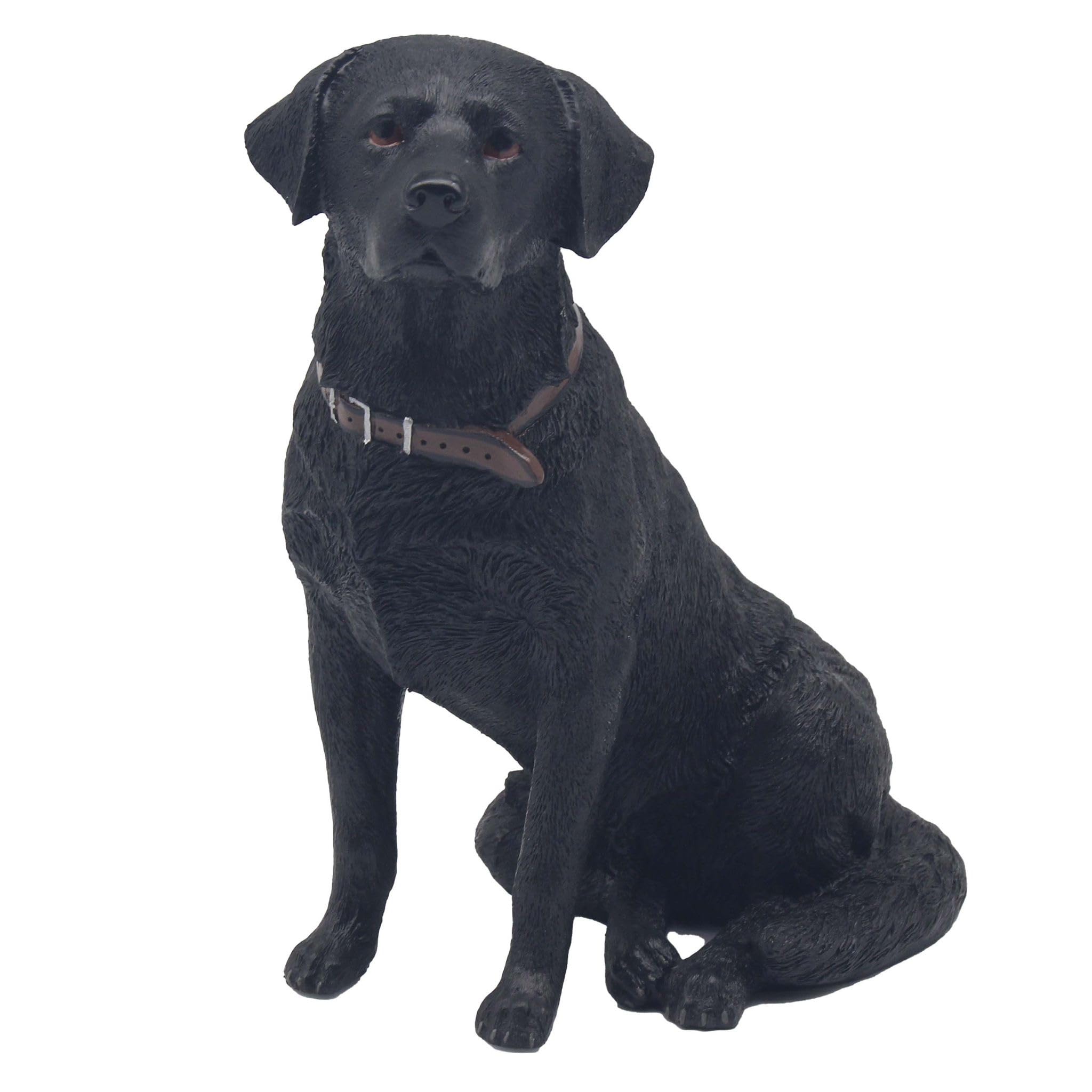 Tamersgifts Black Labrador Ornament Sitting Dog Figurine Resin Retriever Statue Home Décor Gift 17.5cm