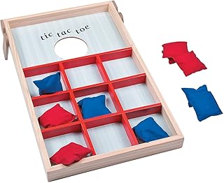 Fun Express Cornhole and Tic Tac Toe 2 in 1 Game - Sturdy Wood - Include Bean Bags