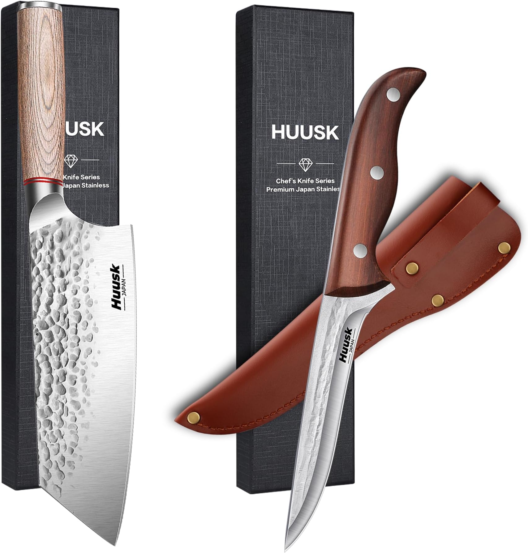 Huusk Kitchen Knives Set Professional High Carbon Steel