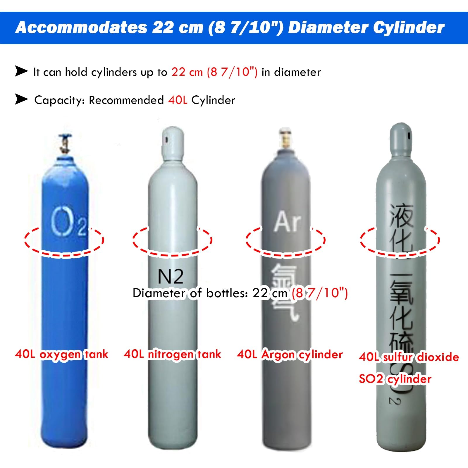 Carro para Botellas de Gas, Carro pequeño for Cilindros de Gas for Laboratorio, Escuela y Taller, Soporte Resistente for oxígeno con Cadena Seguridad Tanques nitrógeno acetileno