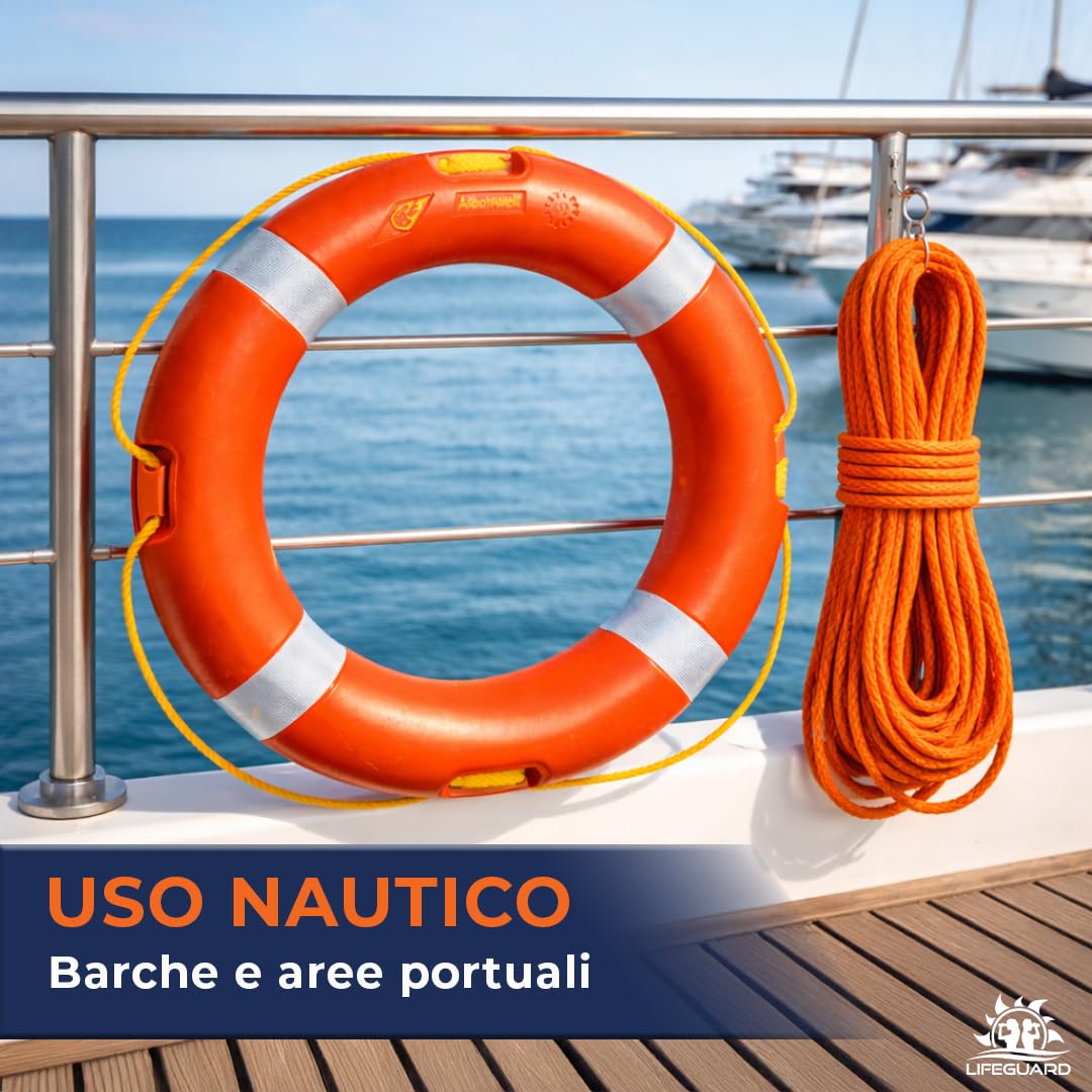 LIFEGUARD Italia Kit Salvagente Anulare con Sagola 25 m