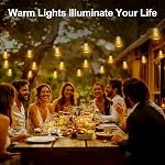 Outdoor String Lights with Remote Control - 100FT ST38 LED Patio String Lights E12 Shatterproof Bulbs Warm White Waterproof Bistro Lights for Backyard Pergola Deck Garden