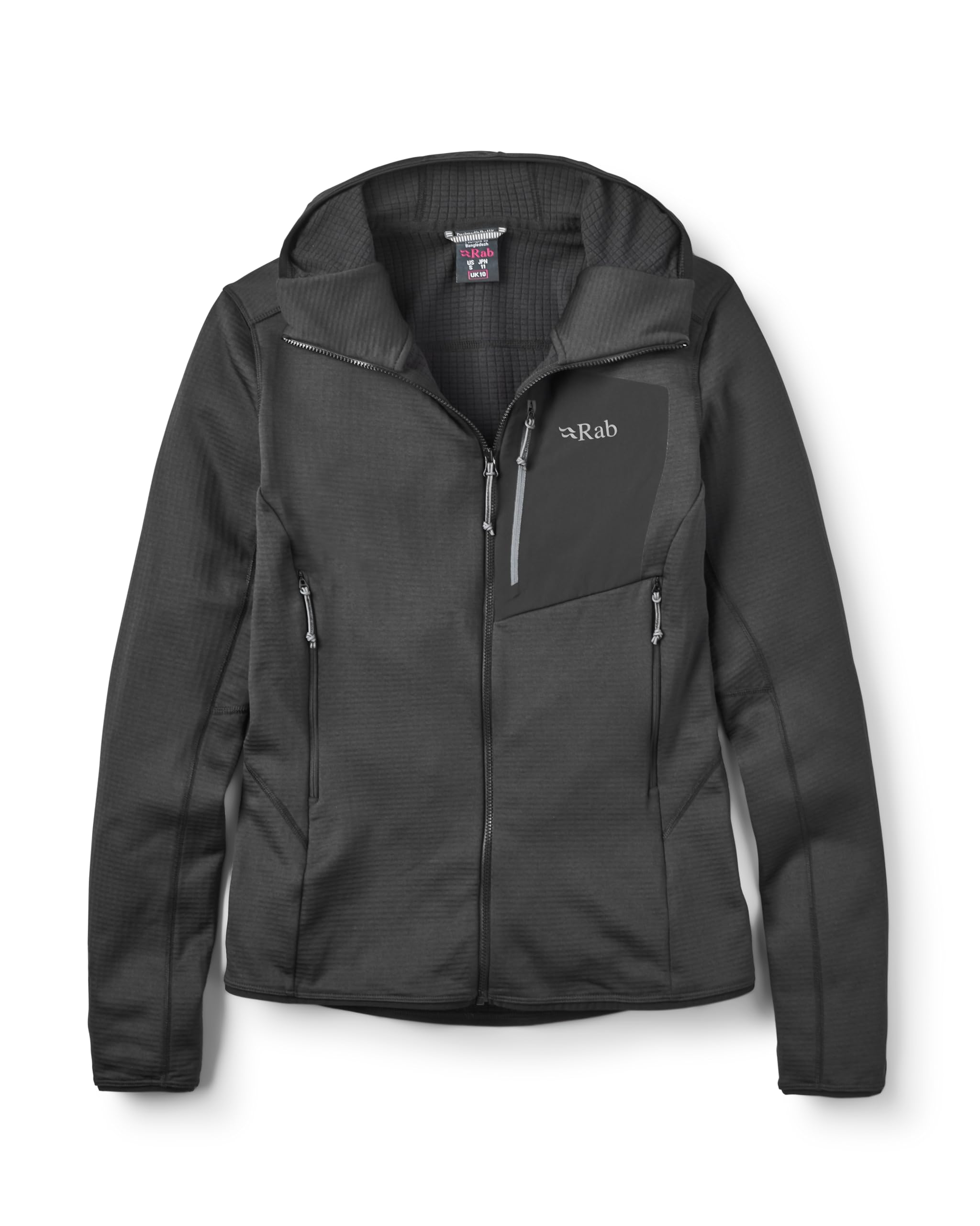 Rab Women’s Ascendor Hoody - Full-Zip Fleece Coat for Climbing, Skiing, & Mountaineering - Black - Large