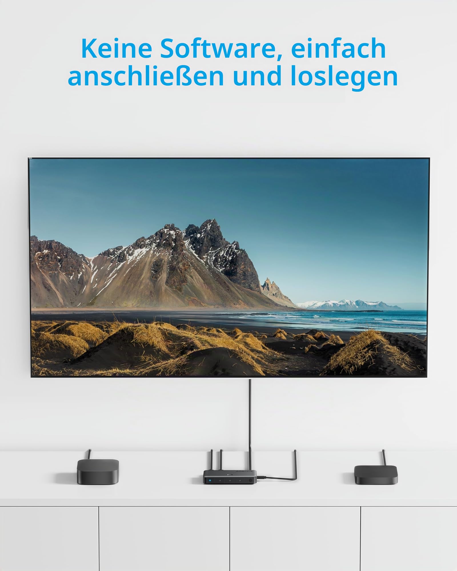 Anker HDMI Switch, 4K@60Hz Umschalter, 4 in 1 Gerät mit glatter Oberfläche, unterstützt HDR, 3D, Dolby, DTS, Kompatibel mit Laptop, PCs, Xbox, Projektor (ohne Netzteil, Batterien für Fernbedienung)