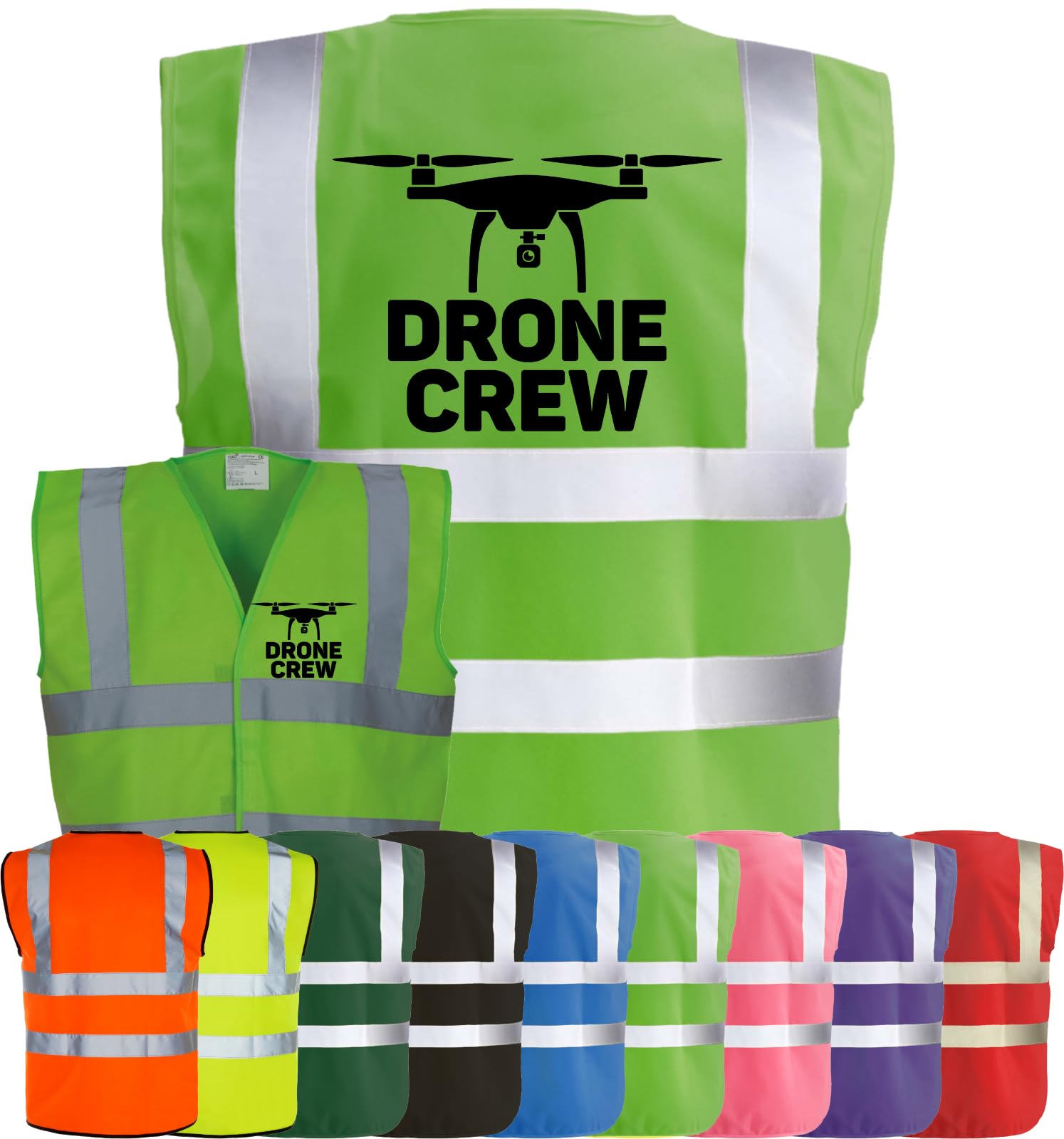 Corporate Togs DRONE CREW Quadcopter UAV Hi-Vis Safety Vest - High Visibility, Fastening Waistcoat | Personal Protective Equipment & Safety Vests