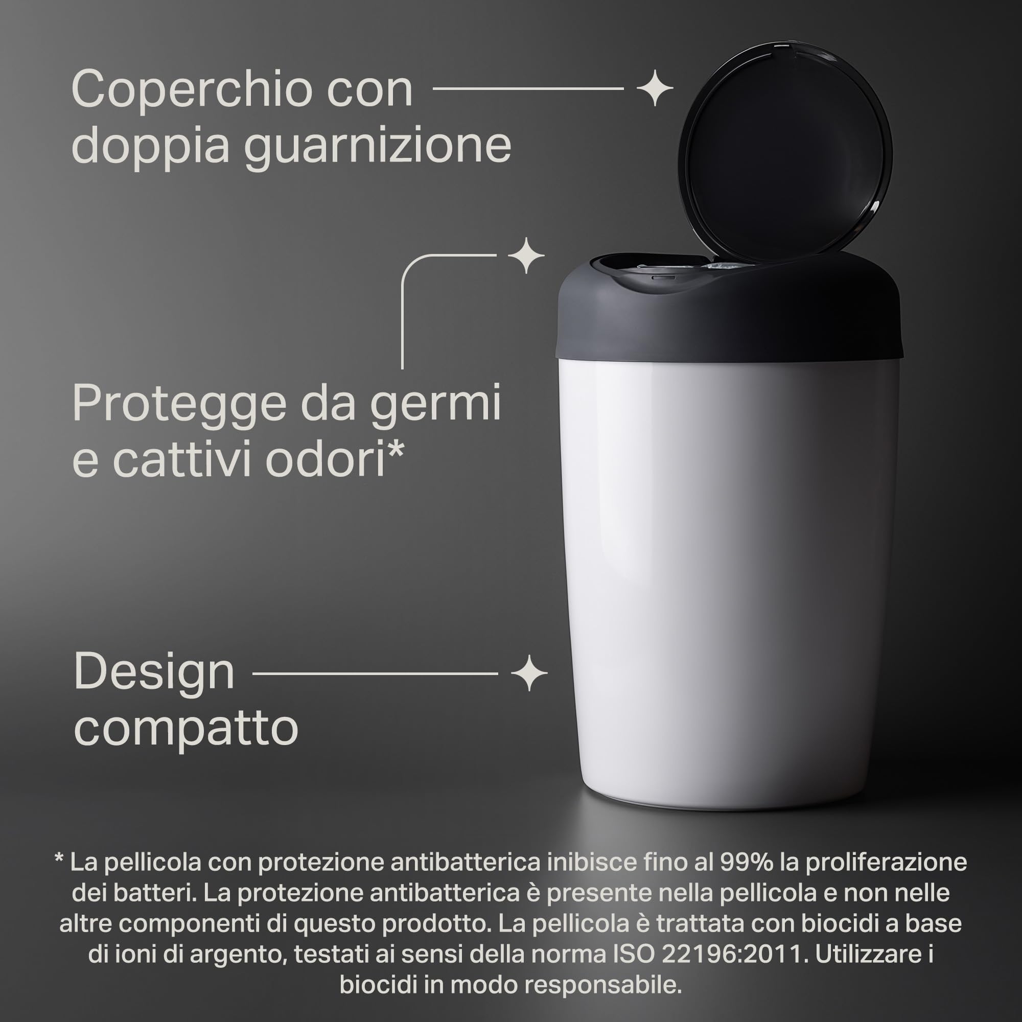 Tommee Tippee Mangiapannolini Starter Set Simplee, Contiene 6 Ricarica, Protegge da Germi e Cattivi Odori*, Struttura al 100% in Plastica Riciclata