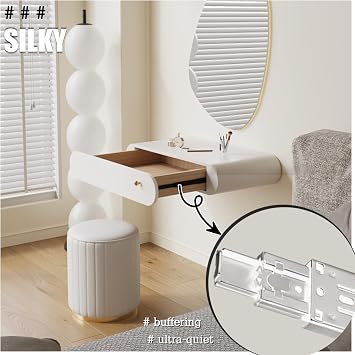 Floating Dresser Desk With Drawers, Wall-mounted Dresser, Modern Vanity Makeup Table, Simple Floating Corner Desk, Dressing Table For Small Spaces, For Bedroom, Bathroom, Hairdressers(60cm)