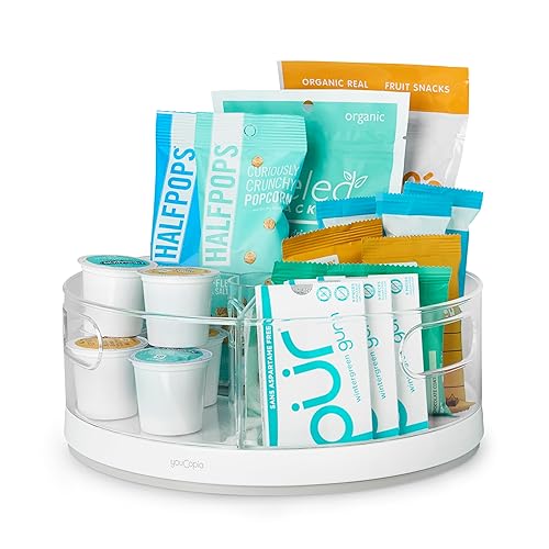 YouCopia Crazy Susan Lazy Susan Organizer, 3 BPA-Free Removable Clear