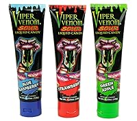 Vista 1 de PKM CANDIES - Paquete de 3 caramelos líquidos surtidos de veneno de víbora, 3 sabores