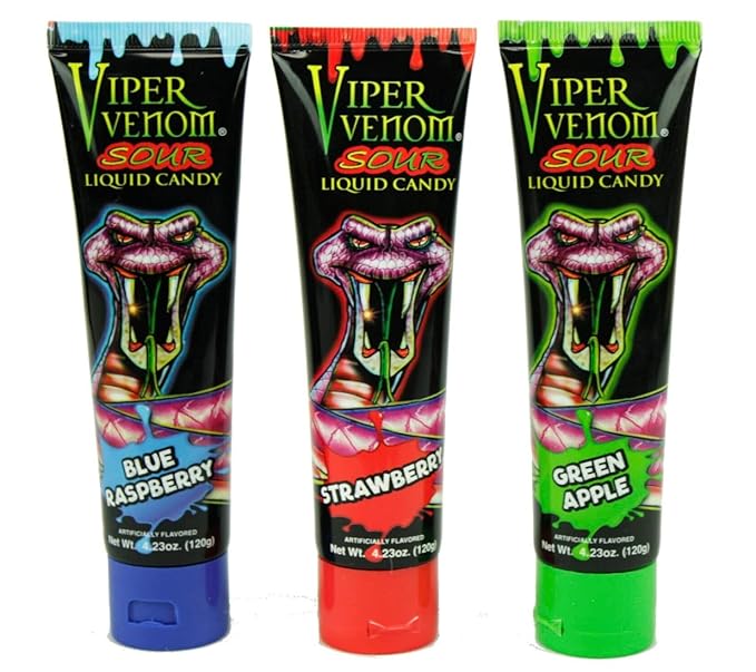 PKM CANDIES 3 Pack Assorted Viper Venom Sour Squeeze
