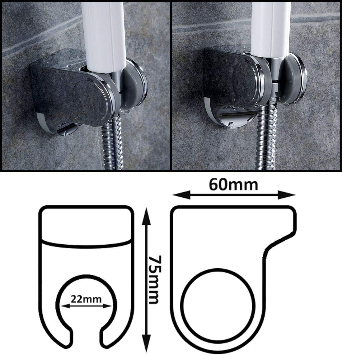 Shower Head Hanger Handle Chrome Plated Plastic Bathroom Showering