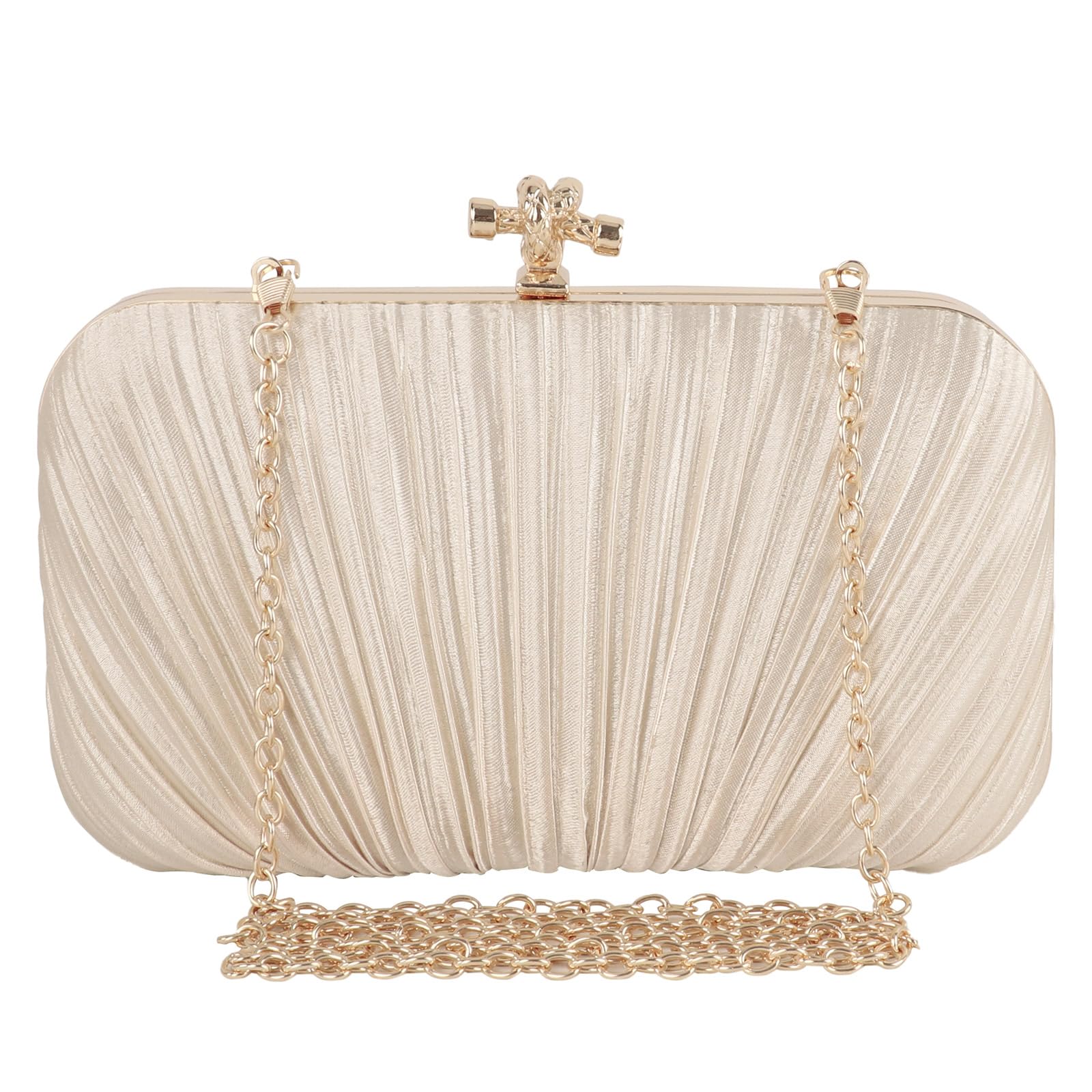 DA BODAN Fashion Womens Jane Satin Diamante Clutch Rhinestone Evening Bridal Prom Party Handbag Crossbody Purse Chain Bag