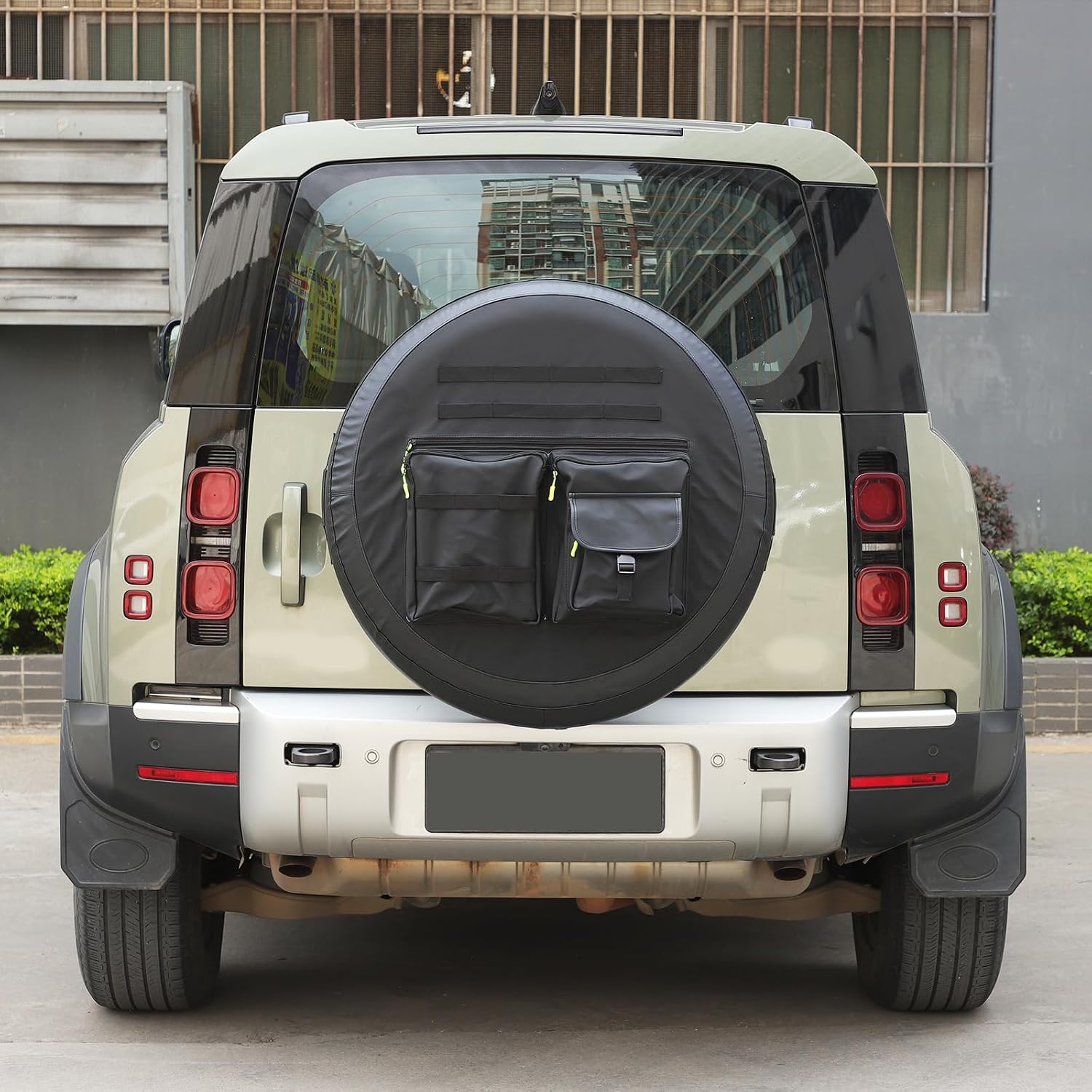 PIUGILH Spare Tire Cover Storage Bag Compatible with Land Rover Defender 90 110 130 2020-2026, Tailgate Spare Tire Cover Cargo Organizer Bag