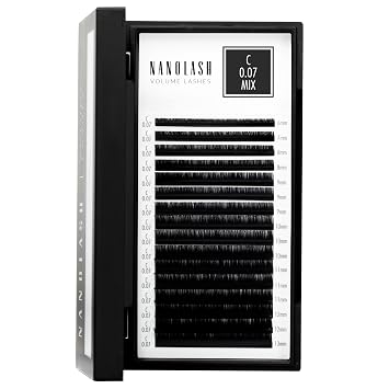 Nanolash Volume Lashes - false lashes for professional eyelash extensions, volume eyelash extensions 0.07 C, MIX 6-13mm