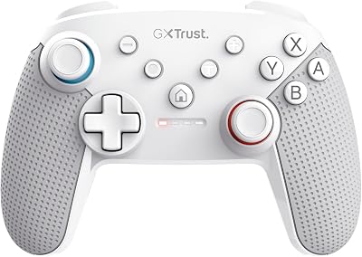 GXTrust Trust GXT 1246W Muta Mando Nintendo Switch Inalambrico con Bluetooth, Vibración Dual Shock, Sensor de Control, Función Turbo, 15h de Juego, Controller para Nintendo Switch, Lite, OLED, Blanco