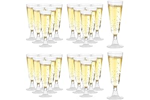 mwellewm 100 Pcs Clear Disposable Mimosa Glasses for Parties
