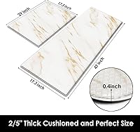 Vista 2 de Arttown - Juego de 2 alfombras de cocina antifatiga de mármol, doradas, modernas, acolchadas, impermeables, antideslizantes, con espuma ergonómica