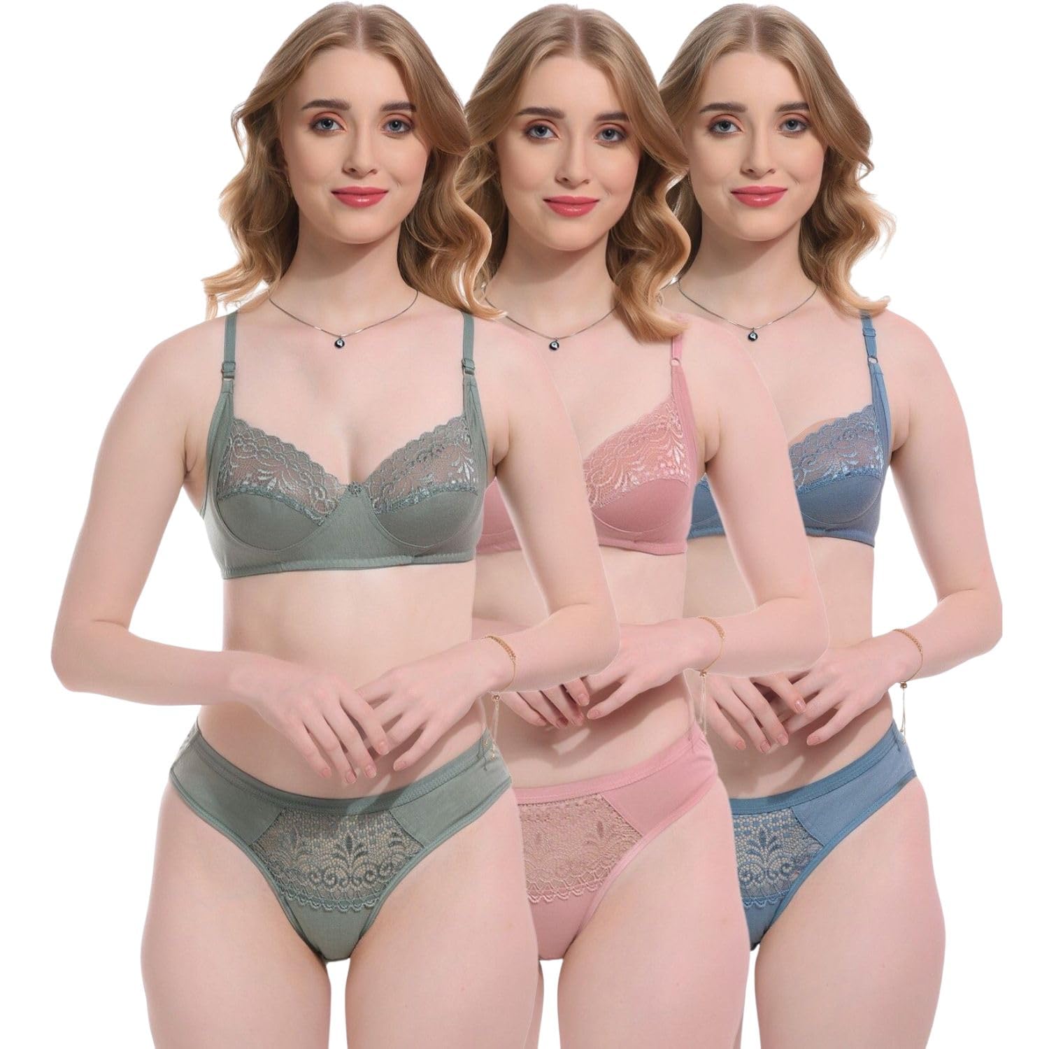 nufaazi Women’s Cotton Blend Lingerie Set | Self-Design Printed Non-Padded Wire-Free Bra & Panty | Soft Breathable Everyday Innerwear-picture-50