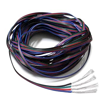 20M : EvZ 4 Color 20m RGB Extension Cable Line for LED Strip RGB 5050 3528 Cord 4pin