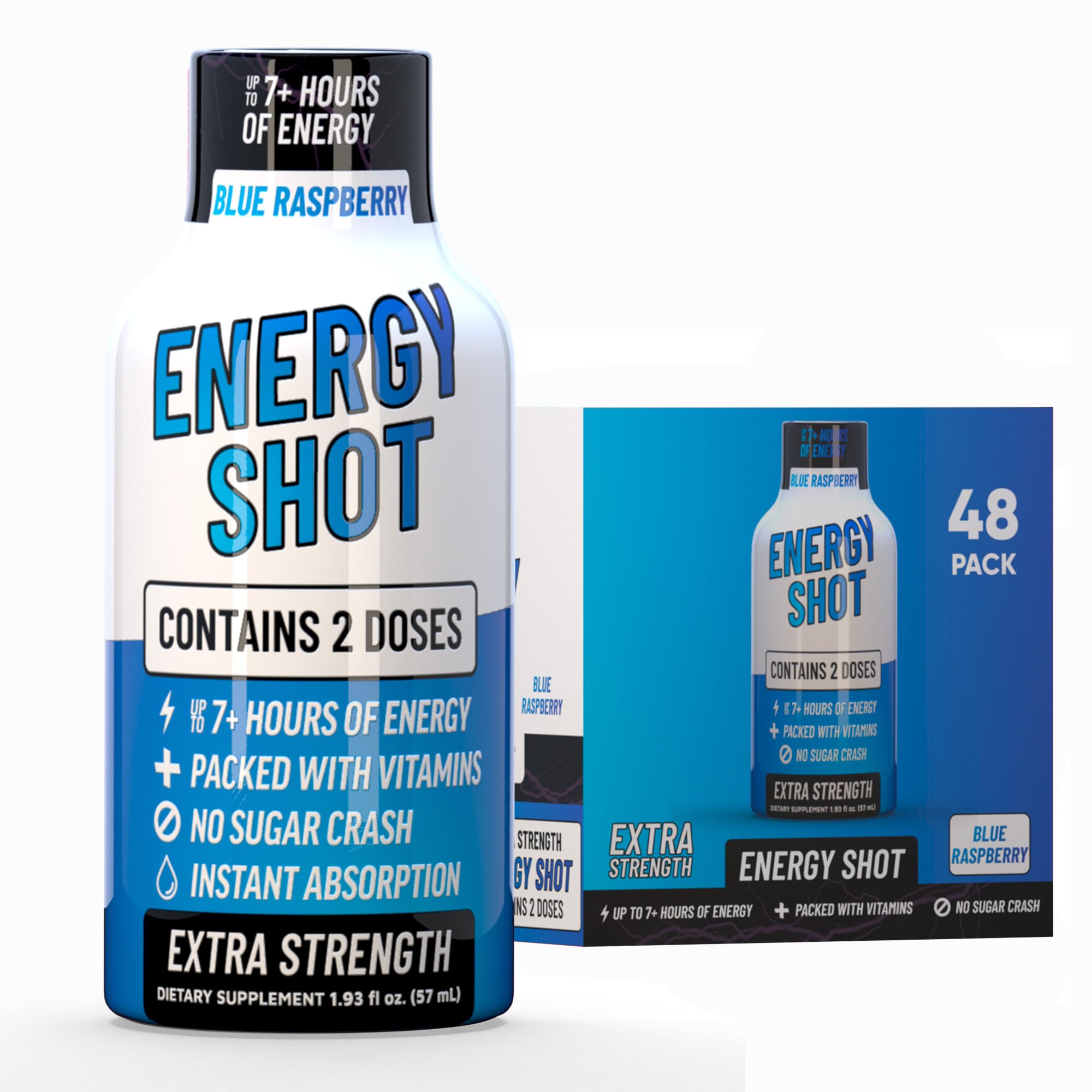 Amazon.com : Blue Raspberry Extra Strength Energy Shot 48 pk