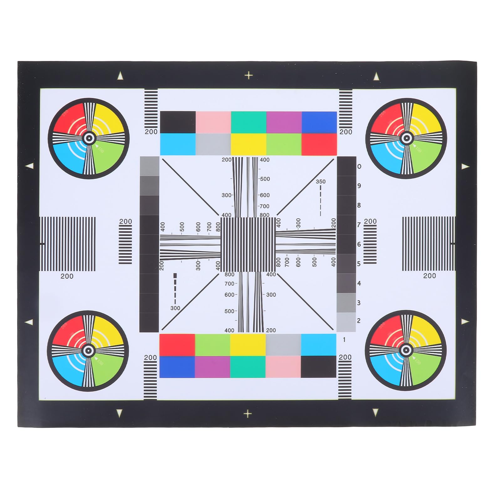 Farbtesttafel und Kameratesttafel 40x30cm Robust für CCTV Systeme mit Fokus Einstelltabelle zur Überwachungskamera Inspektion im Innen und Außenbereich