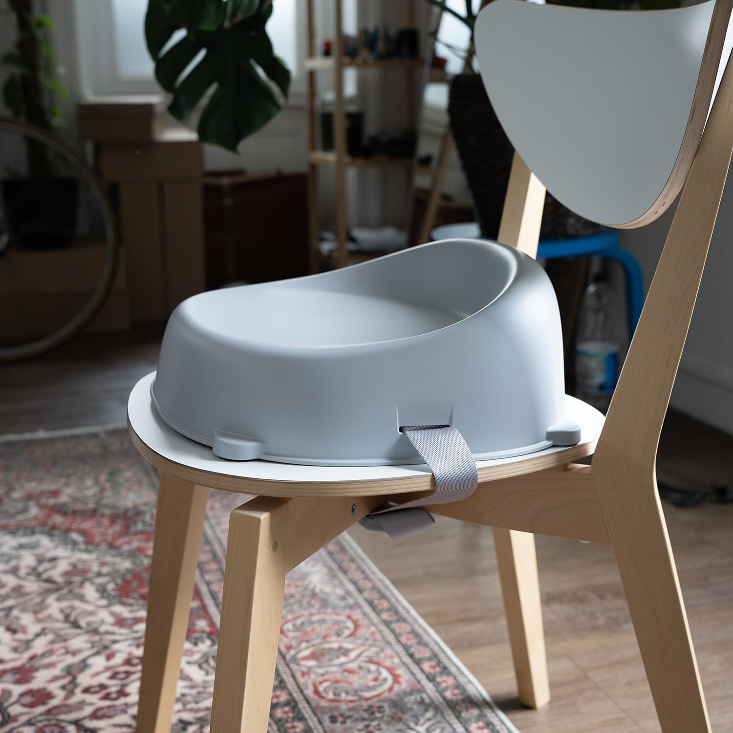 THERMOBABY - Łatwe podnoszenie krzesła - Podnoszenie - Dzieci w wieku od 3 do 6 lat (lub do 30 kg) - Wygodne - Lekkie i przenośne - Łatwy montaż - Szare Charme - Wyprodukowano we Francji