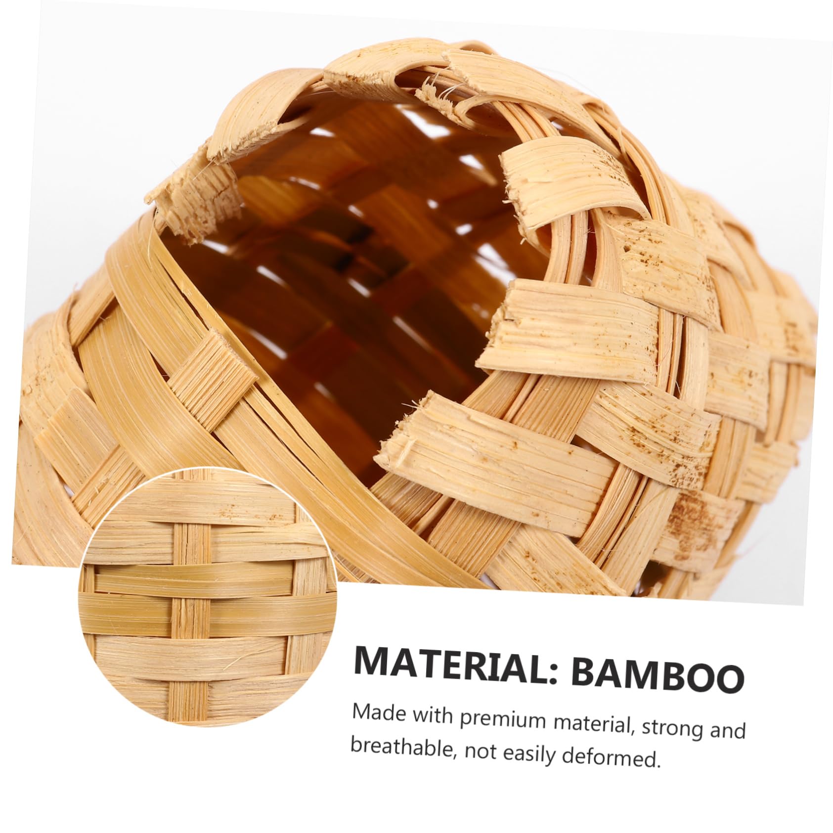 SUPVOX 6 nidos de pájaros de bambú hechos a mano para jaulas, casa de pájaros para balcón, casa de pájaros para refugio cálido, jardín, tejido a mano, manualidades, nido de pájaro natural