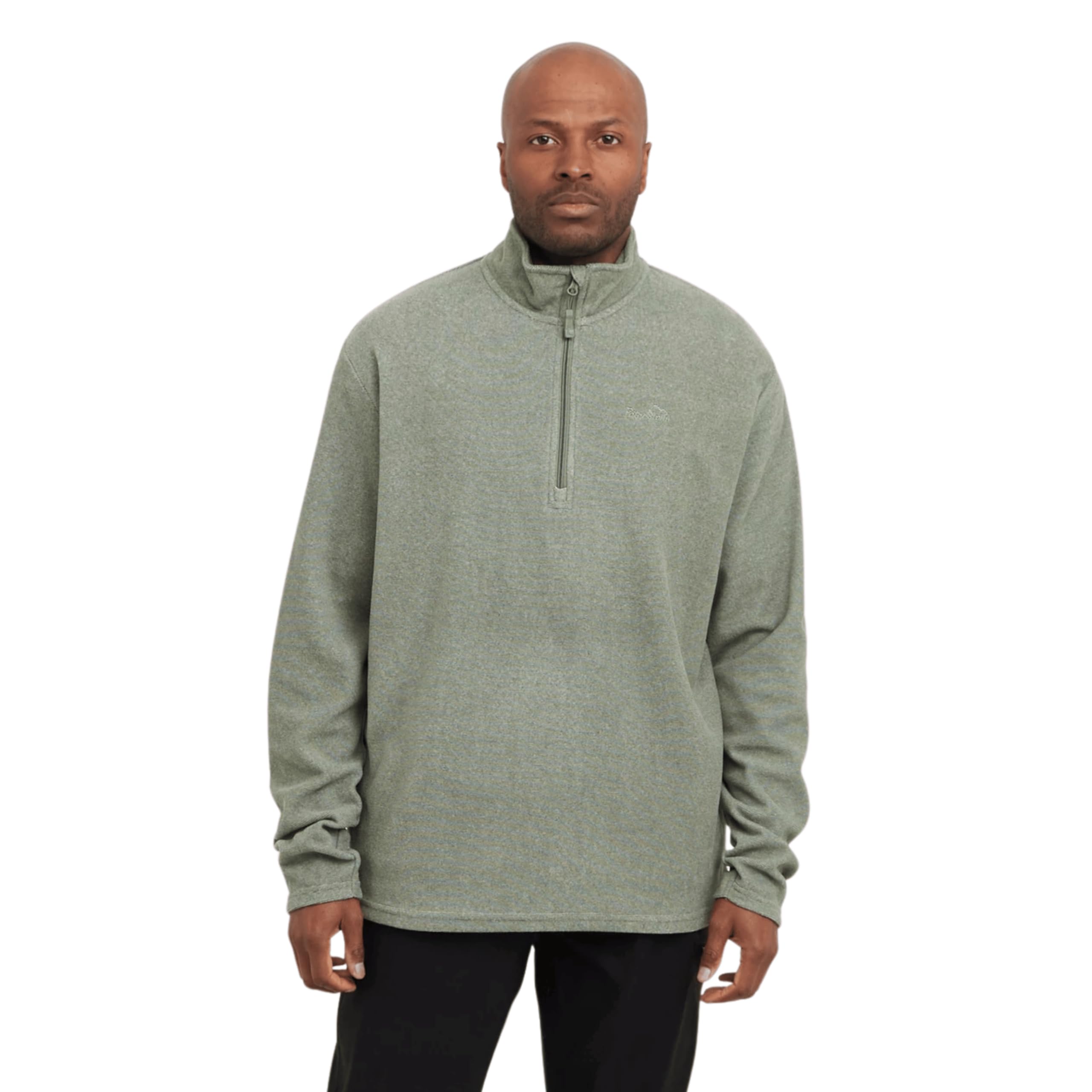 Peter Storm Men's Bracken Half Zip Stripe Fleece Khaki/Grey Xxl