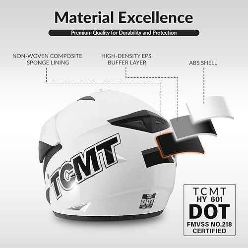 Miniatura 4 de TCMT Casco MX de cara completa para motocicleta, bicicleta de dirt, todoterreno, motocross, ATV, bicicleta de montaña, para hombres y mujeres,