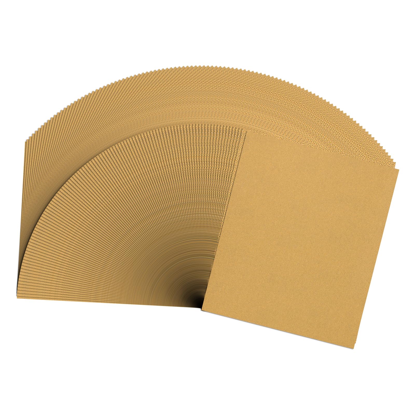 Rebower 100 Pcs 220 Grit Sandpaper, 9 x 11 Inch Sand Paper Alumina Abrasive Sanding Paper [ for Wood Craft & Furniture Repair & DIY Projects & Drywall Metal Auto Grinding], Gold — image 1