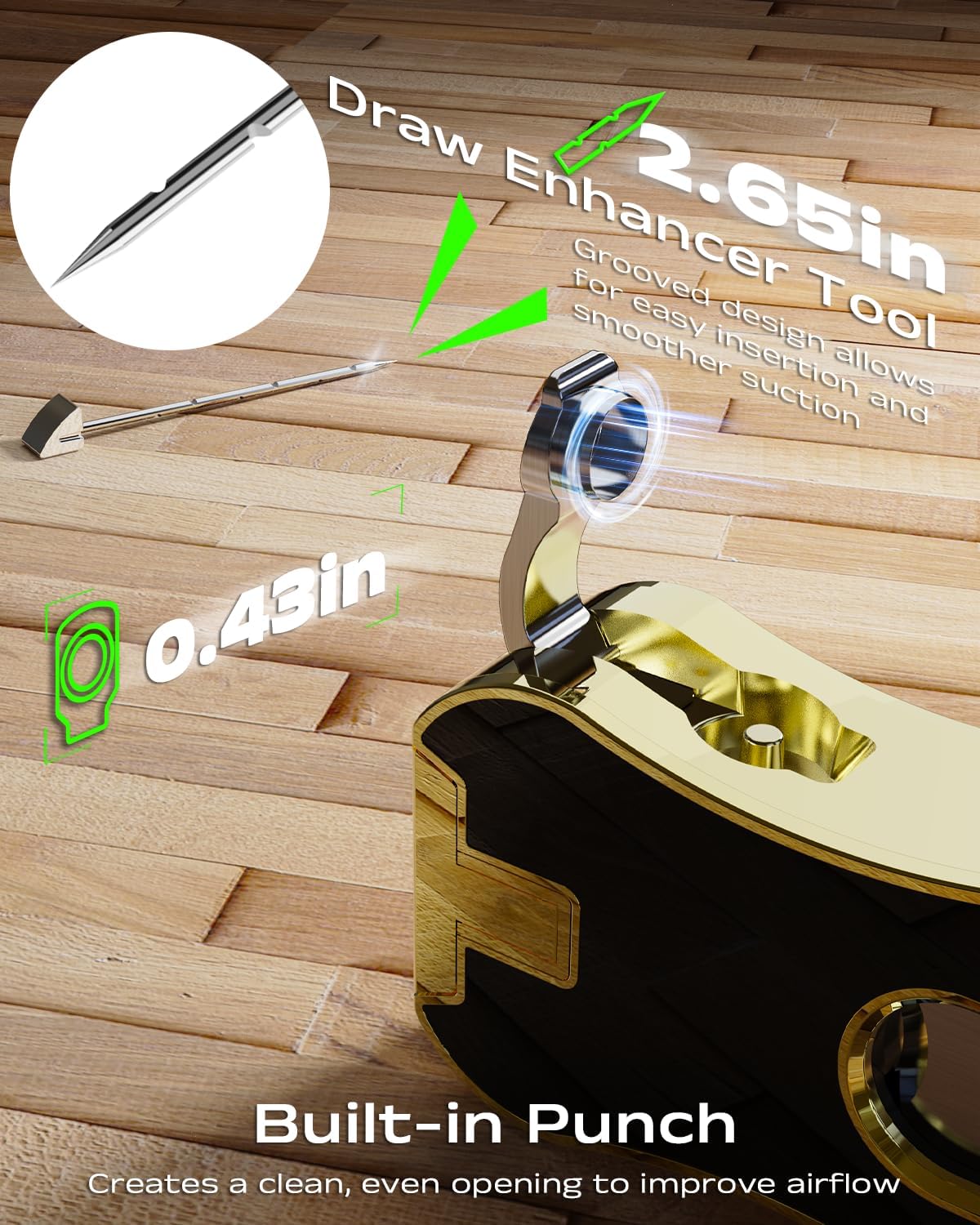 6-in-1 Quad Torch Lighter with Holder, V & Straight Cutter, Punch, Draw Enhancer Tool, Gifts for Men, Flame Adjustable, Refillable Butane Torch Lighter, Multi-use Accessories for Outdoors