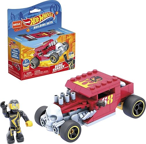 Hot Wheels Mega Construx - Juego de construcción de coctelera de huesos, juguetes de construcción para niños de 5 años en adelante