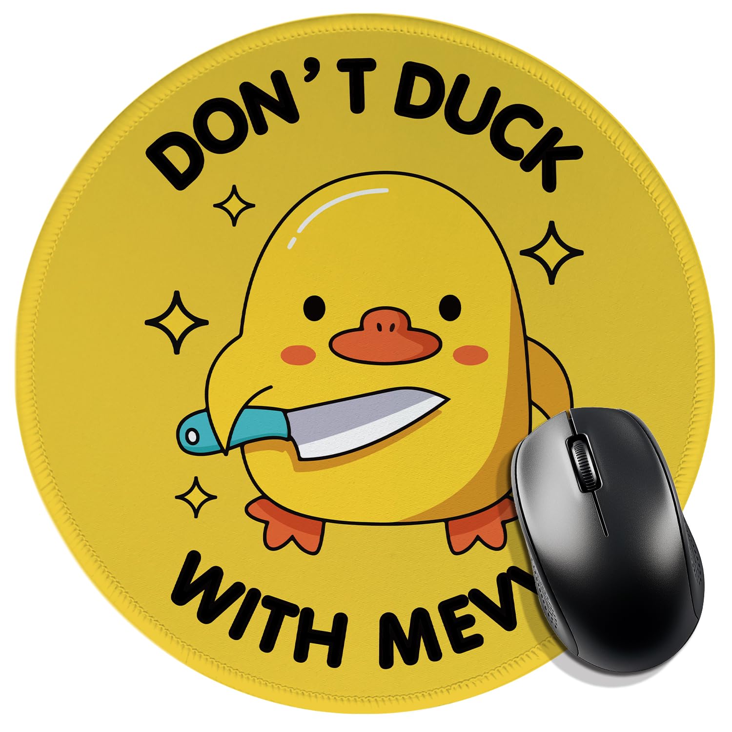 Don't Hide with Me,Funny Mouse Pad (Round),Comfortable and Non-Slip,Suitable for Laptop Games,Gifts for Duck Lovers,Friends, Lovers,Homework and