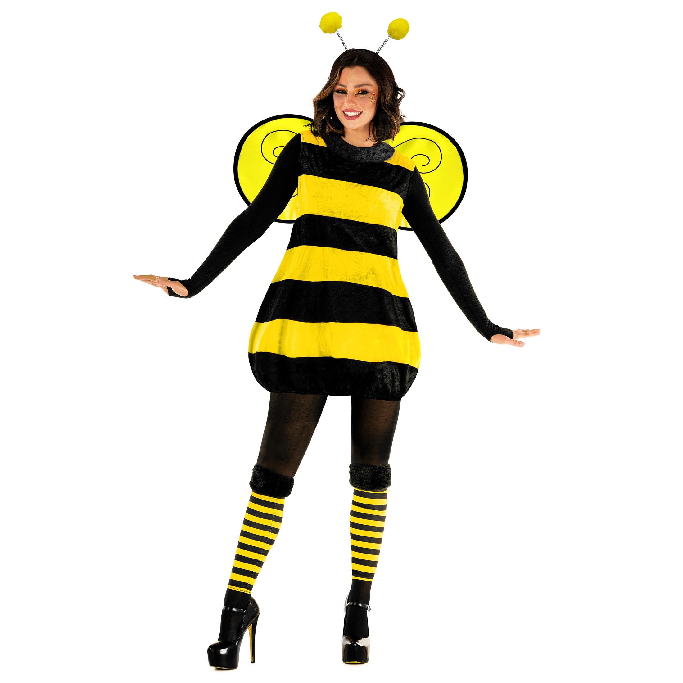 Morph Women's Bee Costume Adult Bumblebee Halloween Outfit Queen Bee Fancy  Dress for Parties and Events, Medium – BigaMart, image size:2200x2200