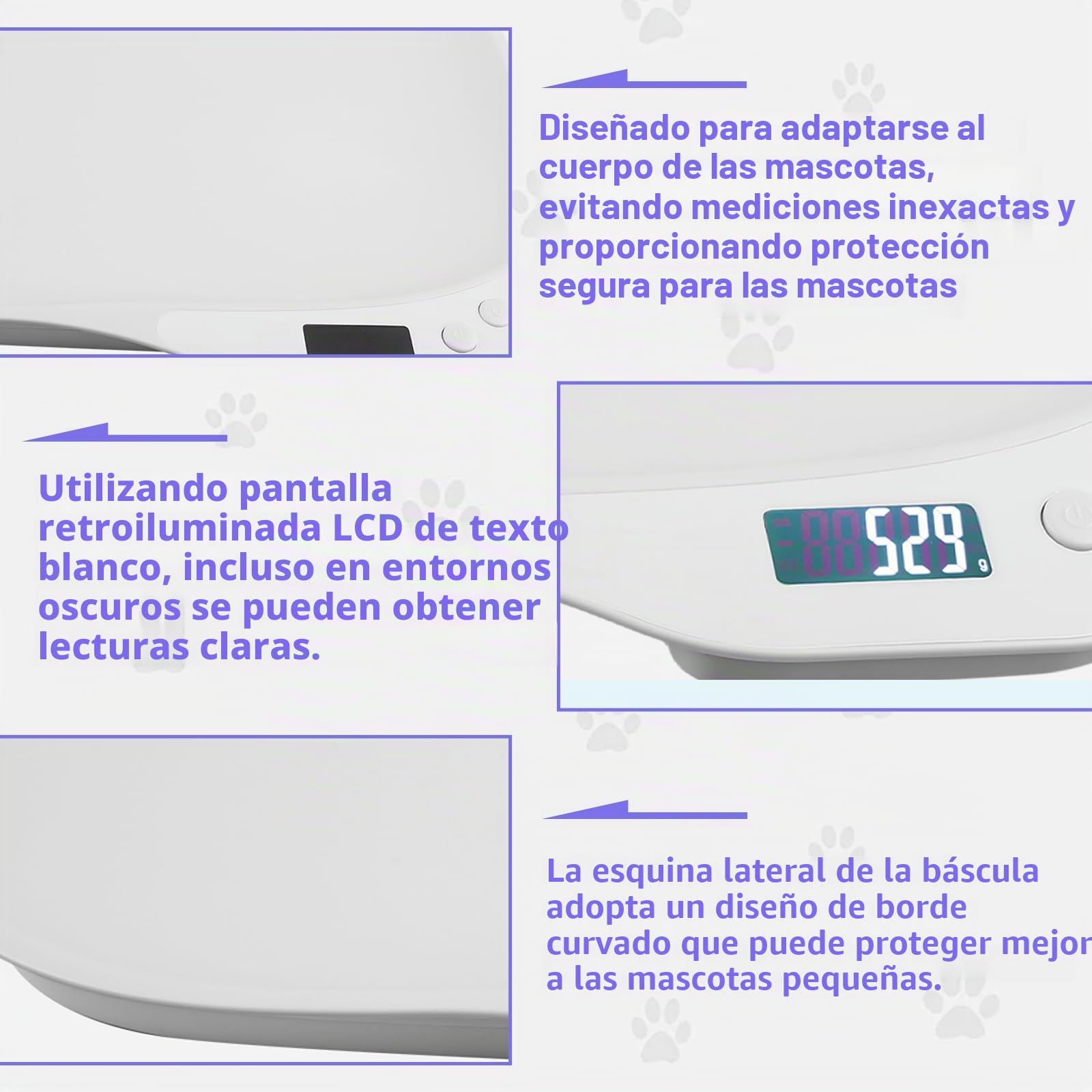 báscula digital para animales pequeños: báscula digital para mascotas de 15 kg (± 1 g), con pantalla LCD y 4 modos de pesaje (kg/oz/lb/ml)