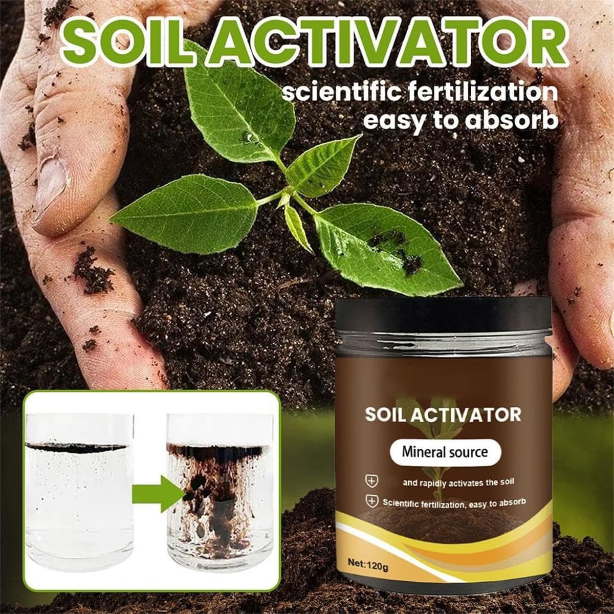 Activateur de sol Soil, activateur de sol organique et engrais pour plantes, pelouses et jardins, revitalisateur de sol multifonctionnel, pour plantes d'intérieur et d'extérieur (3pcs)