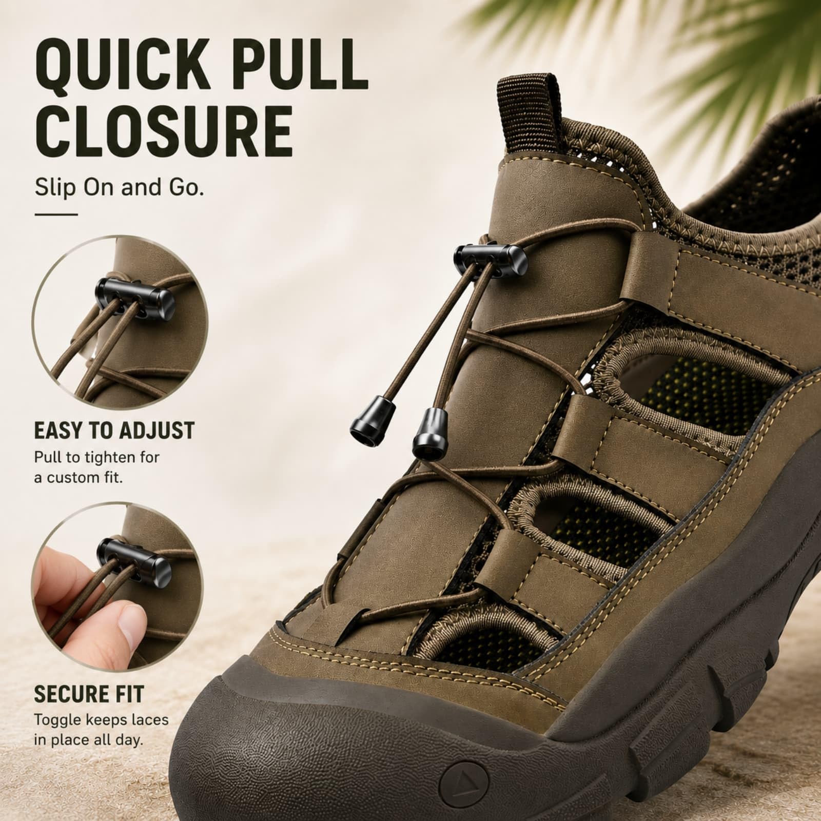 ENEN Sandalias Senderismo Hombre Punta Cerrada, Sandalias Trekking Punta Cerrada Transpirables Cómodas 38-46 EU Zapatillas de Senderismo Verano Antideslizante para Deportivas