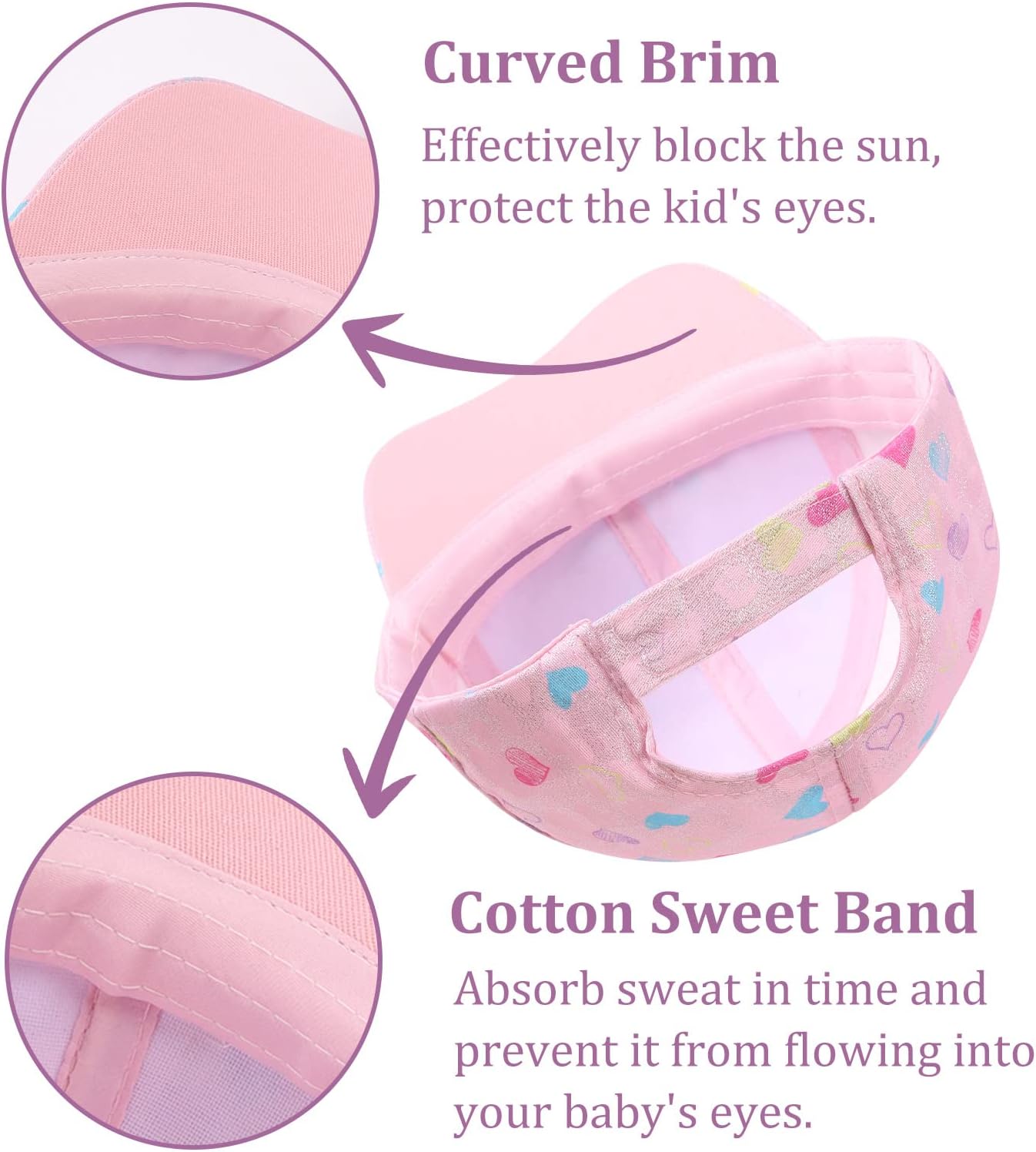 Girls Baseball Cap Kids Cute Sun Hat Adjustable Trucker Hats Toddler Rainbow Floral Ponytail Caps Spring Summer - Image 4