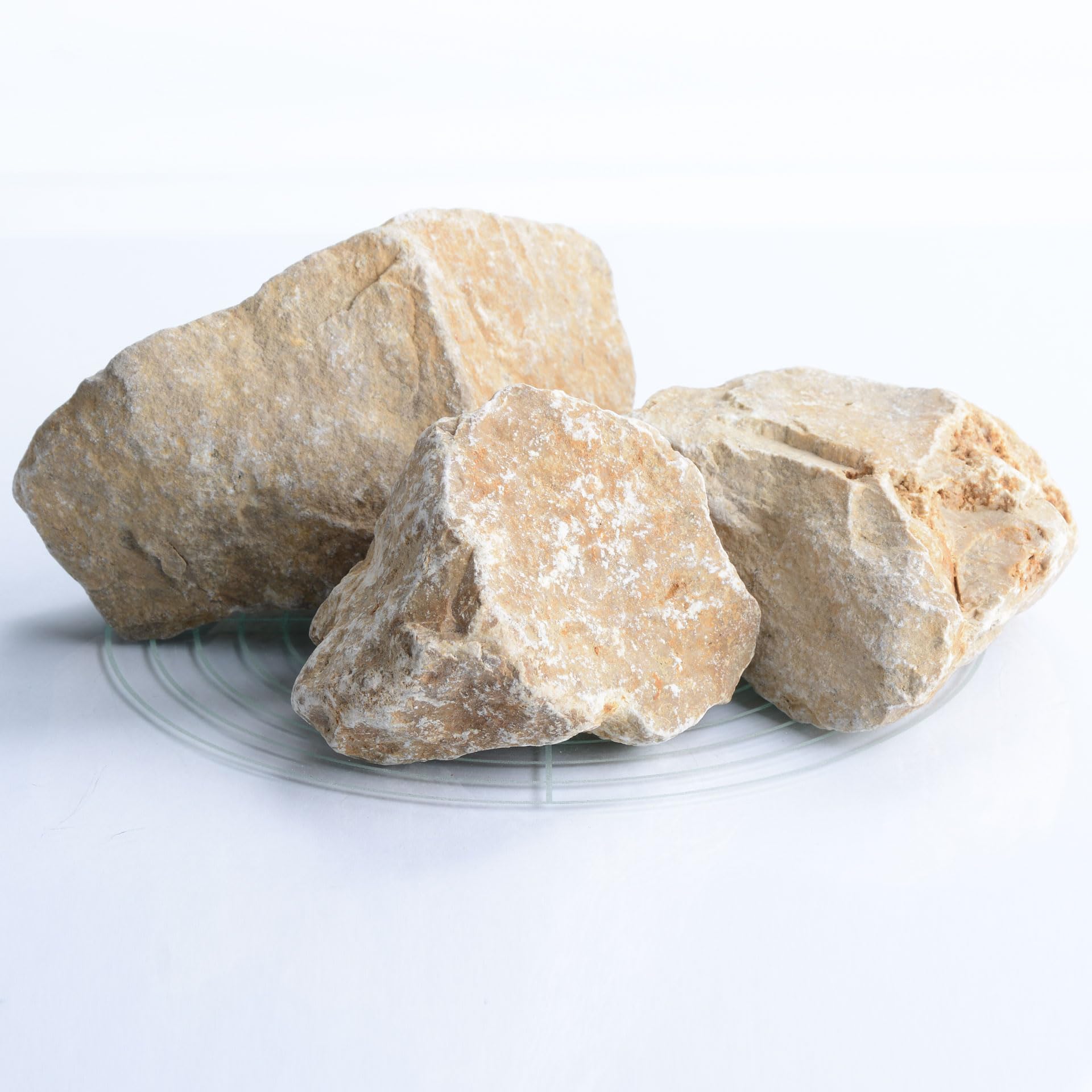 Schicker Mineral Kalk Gabionensteine beige 25 kg, Bruchsteine, farbechtes Naturprodukt, Steine als Füllmaterial für Gabionen, Gartendeko, Gabionenzäune, Gabionensäulen (60-120 mm)