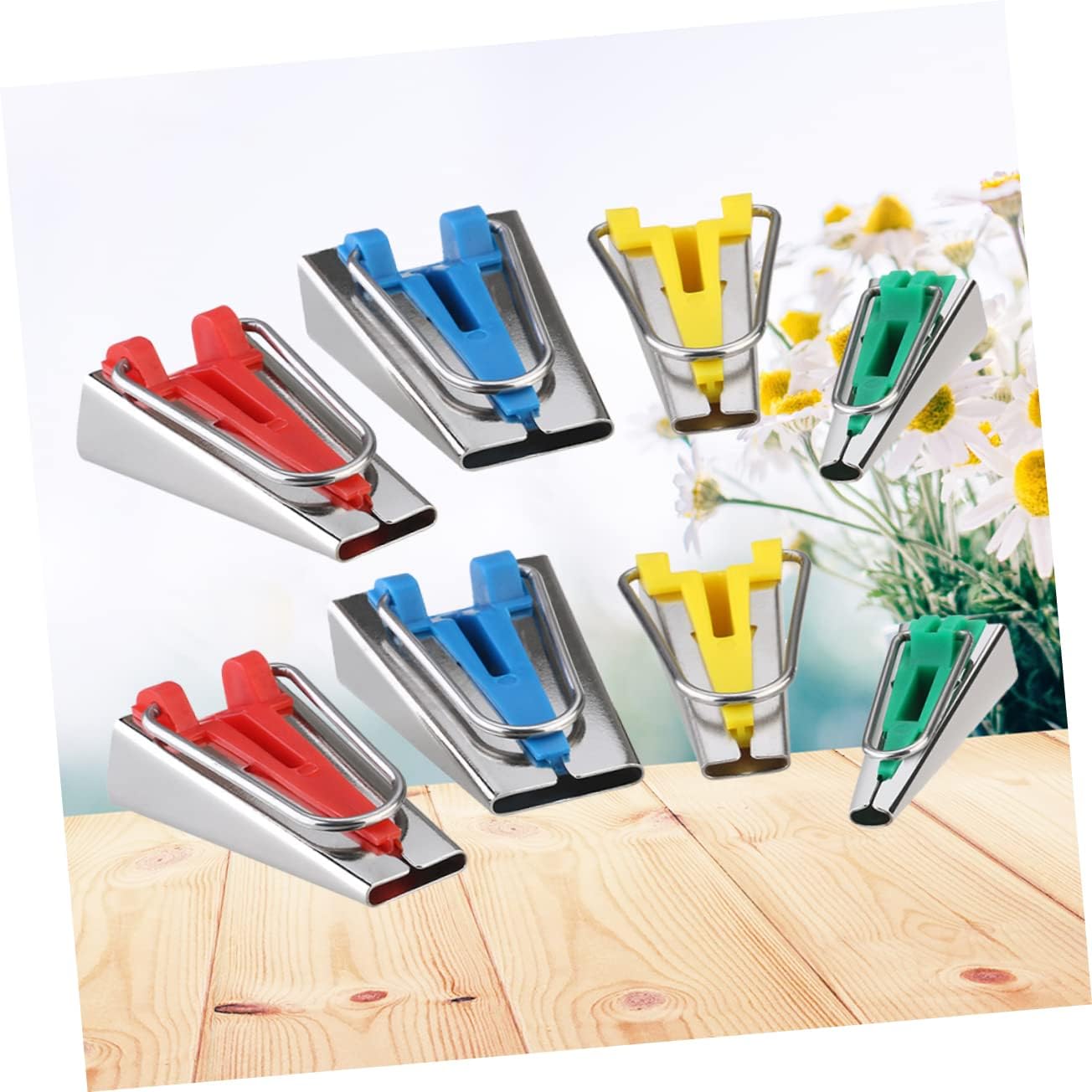 SEWOART 8pcs Bias Tape Maker Set DIY Fabric Binding Tools for Quilting and Sewing Precision Binding Tape Maker and Trims for Craft Projects