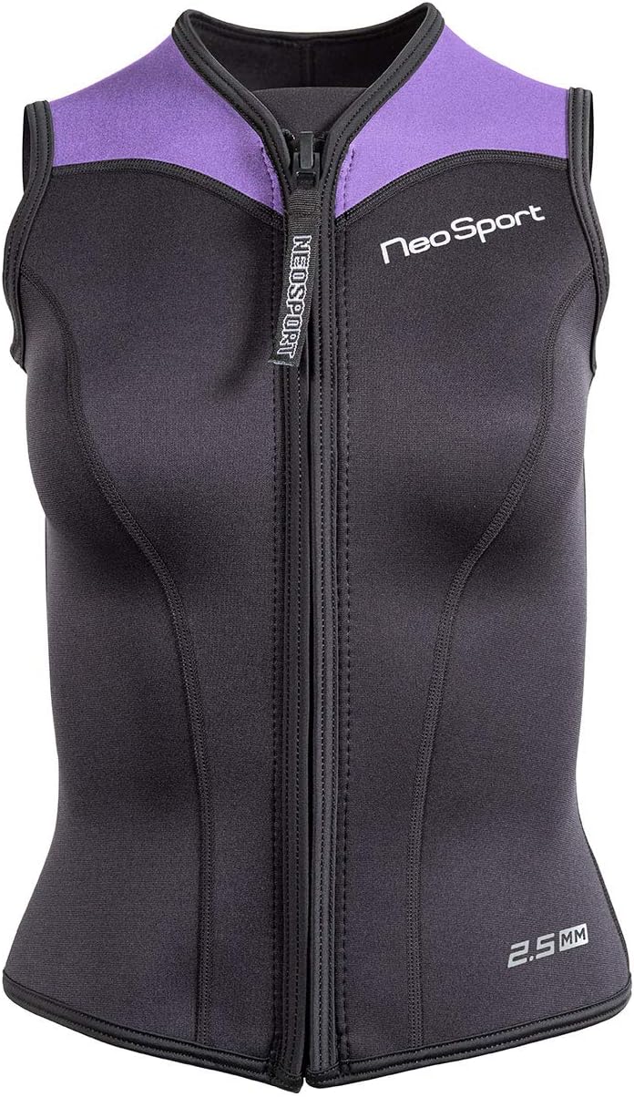 Neo Sport Men’s and Women’s Front Zipper Wetsuit Vest - 2.5mm -4-Way Stretch Neoprene - 50+ UV SHIELD