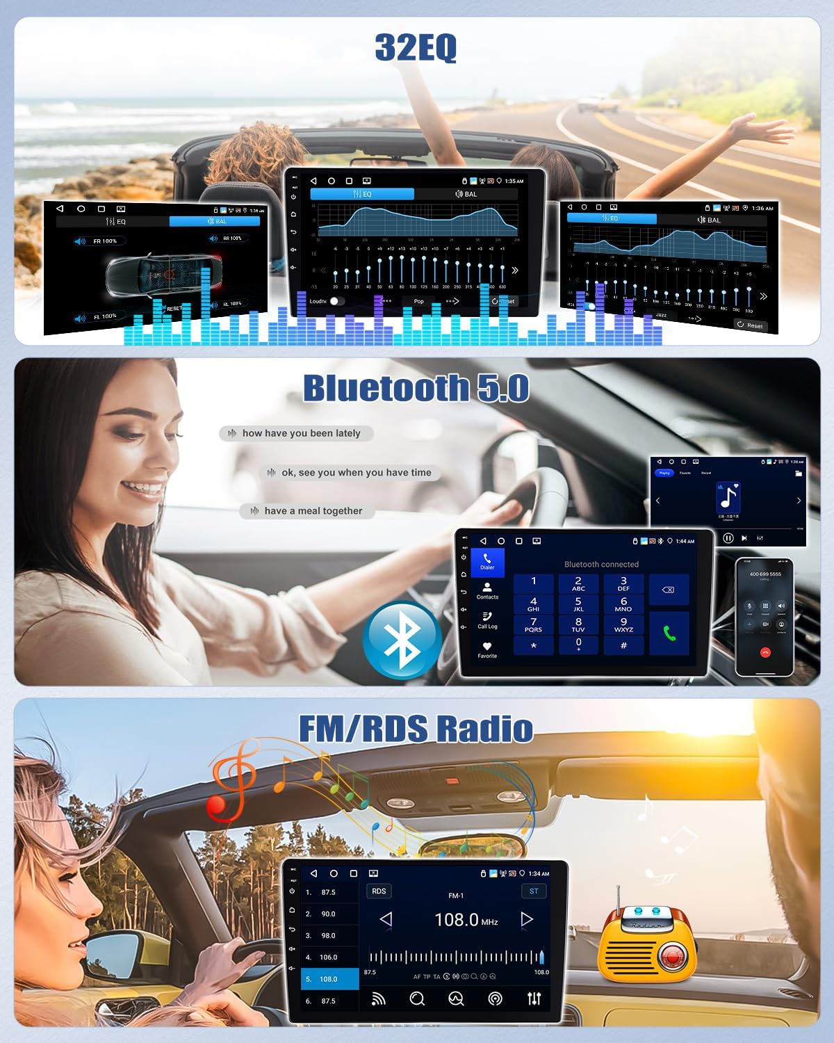 CAMECHO Android15 4+64GB Radio Coche para Fiat Ducato 3 Peugeot Boxer 2 Citroen Jumper 2 2011-2022, CarPlay/Android Auto Inalámbrico, 9" HD IPS, CANBUS, Plug&Play, GPS RDS BT, Cámara AHD incluida