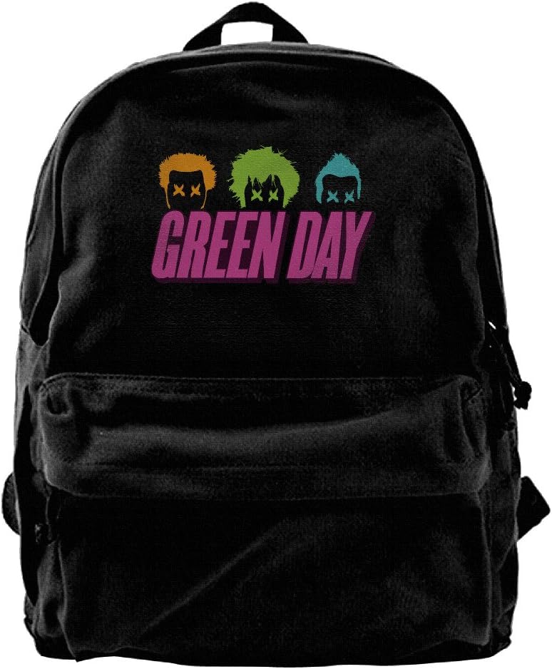 Green Day Punk Rock Band Canvas Backpack Laptop Bag Daypack Travel School Bag Rucksack Hiking Camping Sports Bag
