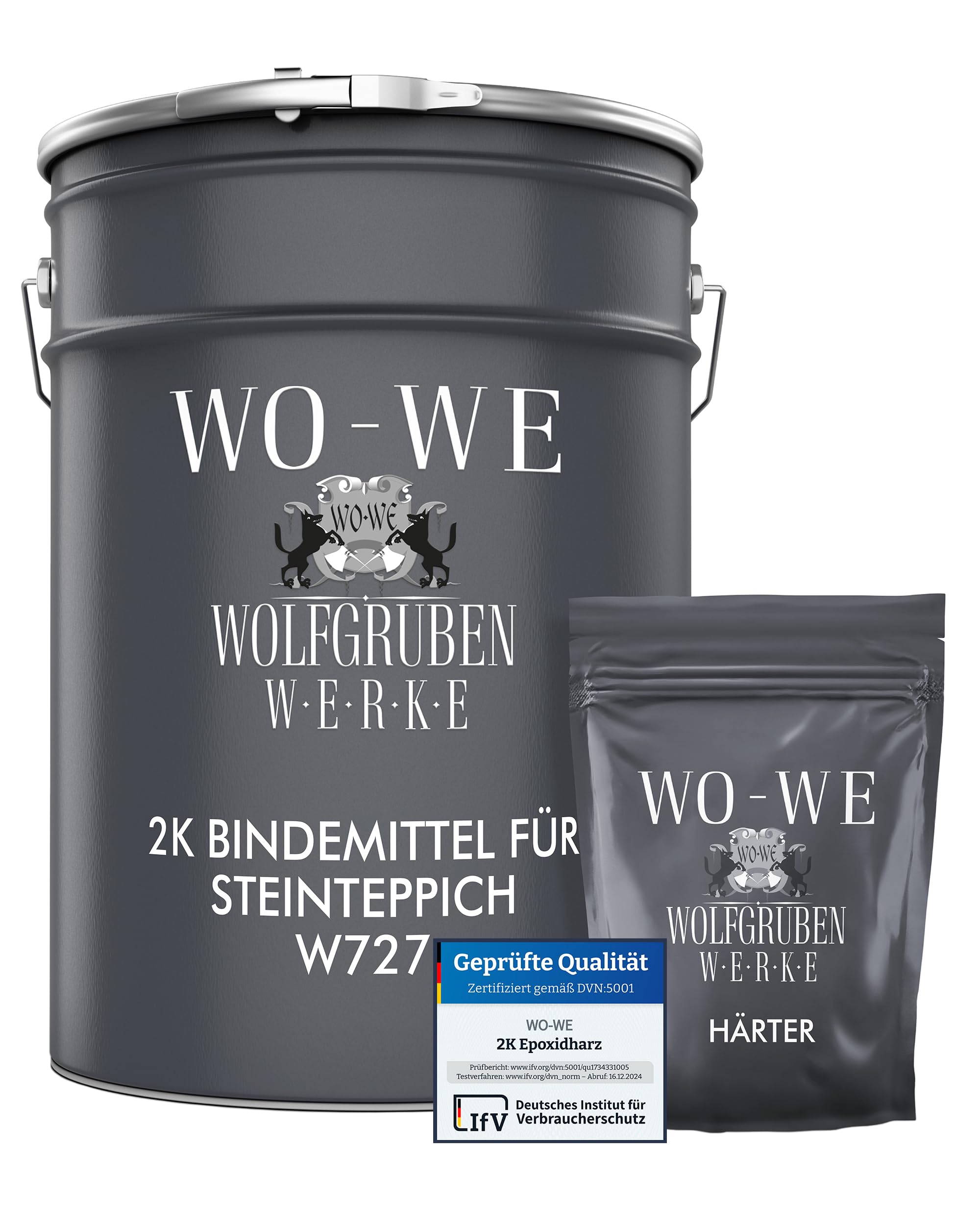 2K Bindemittel für Steinteppich UV-fest Haftvermittler Natursteinteppich W727-1,5Kg