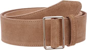 Beltiscool Women's 2-Inch Wide High Waist Pull-Through Prongless Suede Dress Belt