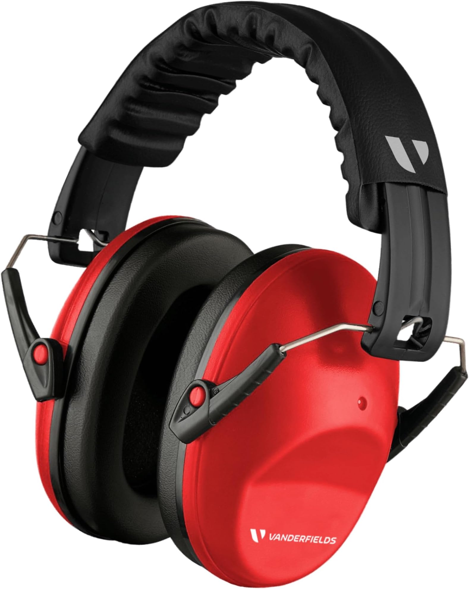 Vanderfields Premium Hearing Protection Ear Defenders - Broad Spectrum Sound Reduction 29 dB at 2K Hz Noise Cancelling - Headset Safety Noise Cancellation - Headphones Kids 3-12 - Red Nomad