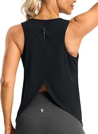 21% off: SANTINY Workout Tops for Women Open Back Sleeveless Racerback Tank Tops Loose Fit Athletic Gym …