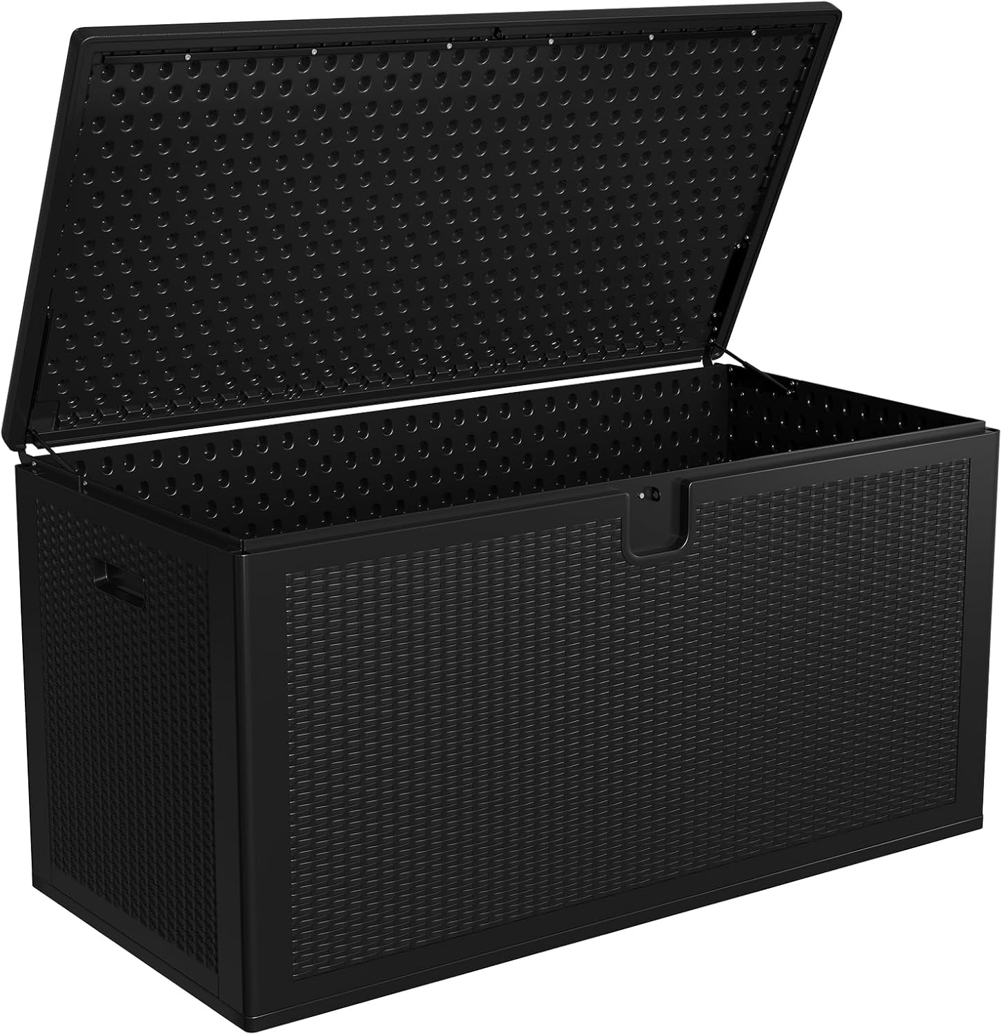 Heavy Duty 150 Gallon Resin Deck Box Outdoor Storage – Waterproof & Weatherproof, Lockable Lid, Large Capacity 800 LB, Ideal for Patio, Garden, Yard Organization – Black