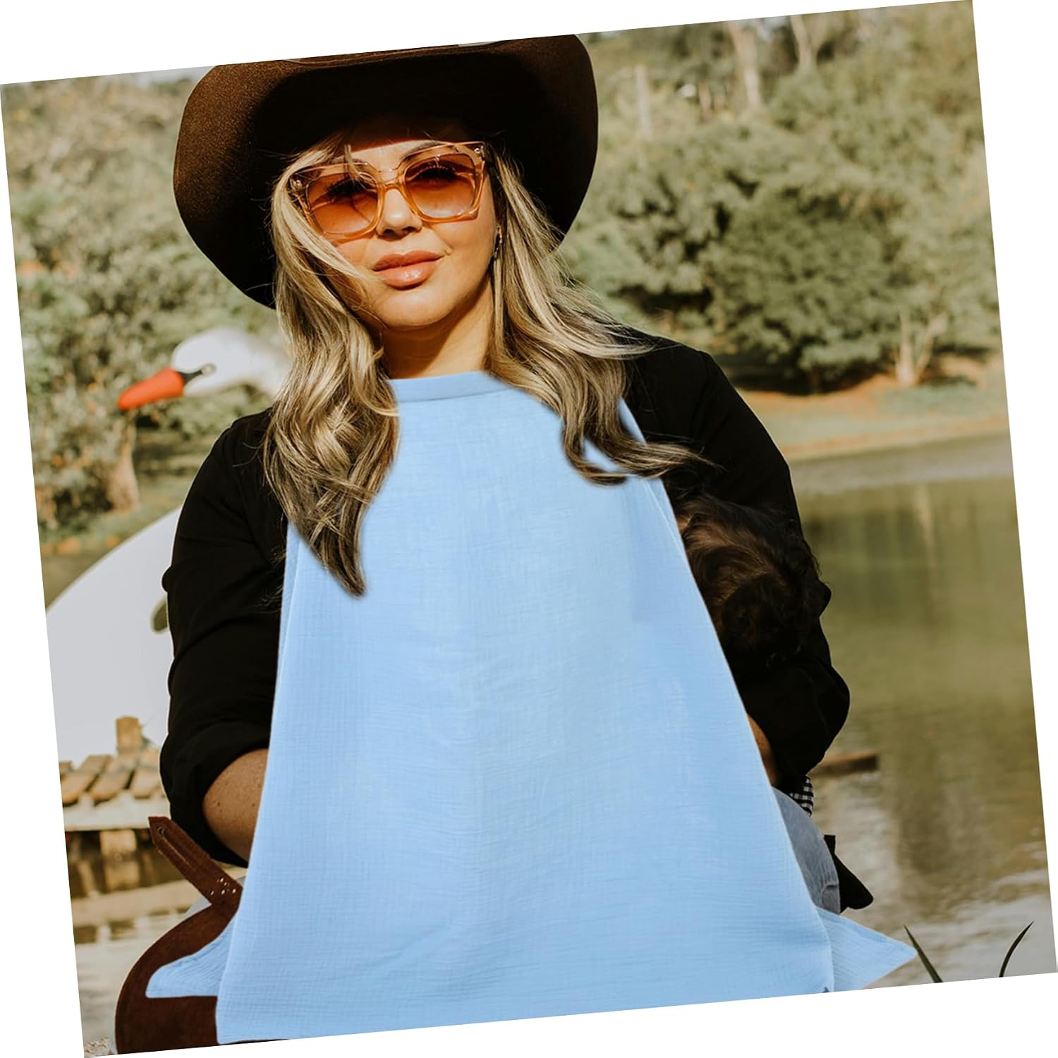 Holibanna Lightweight Breathable Nursing Cover for Breastfeeding Mothers Cotton Gauze Feeding Cloth for Outdoor Privacy Versatile Nursing Apron for Travel and Shopping
