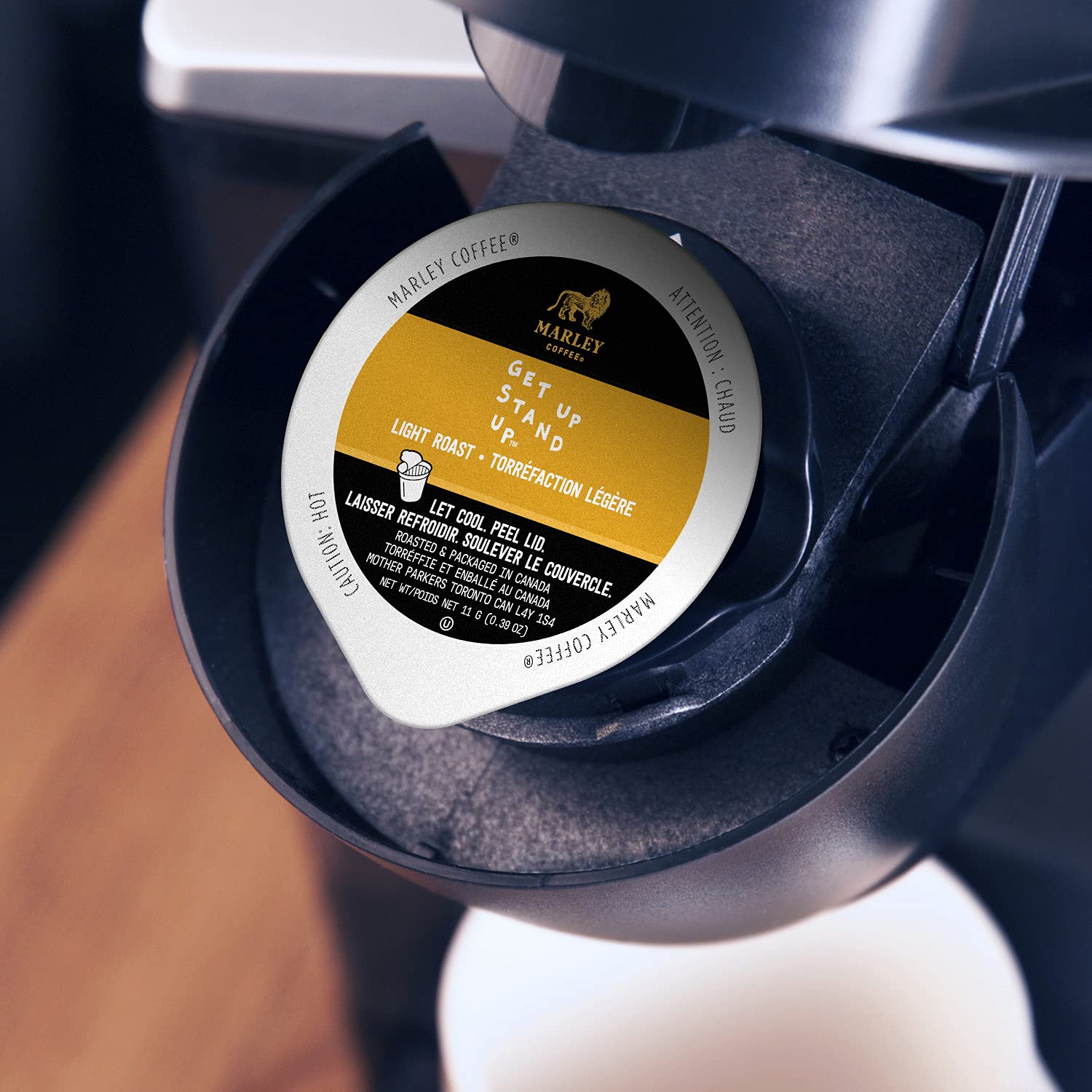 Marley Coffee Get Up Stand Up, Fairtrade Certified, Light Roast Coffee, Keurig K-Cup Brewer Compatible Pods, 12 Count (Pack of 6)